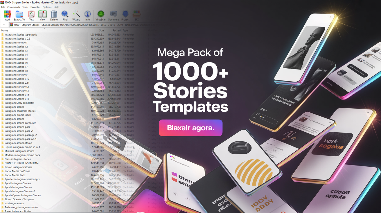 1000+ Templates Profissionais para Instagram Stories — Mega Pack Completo